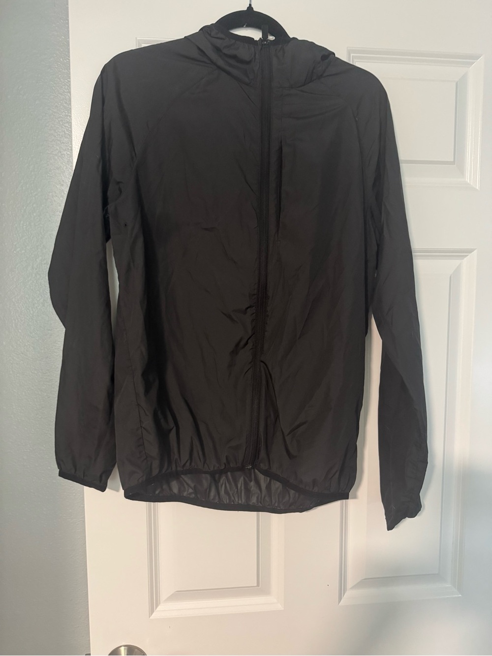H&M Black Lightweight Hooded Windbreaker Jacket